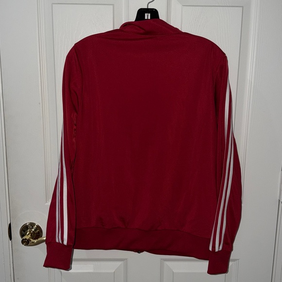Adidas vibrant red Track Jacket with White Stripes medium - Picture 4 of 4